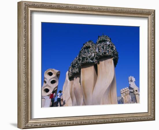 Gaudi Architecture, Casa Mila, La Pedrera House, Catalunya (Catalonia) (Cataluna), Spain-Gavin Hellier-Framed Photographic Print