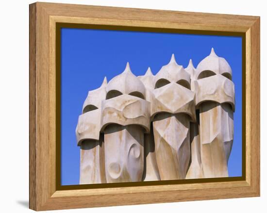 Gaudi Architecture, Casa Mila, La Pedrera House, Catalunya (Catalonia) (Cataluna), Spain-Gavin Hellier-Framed Premier Image Canvas