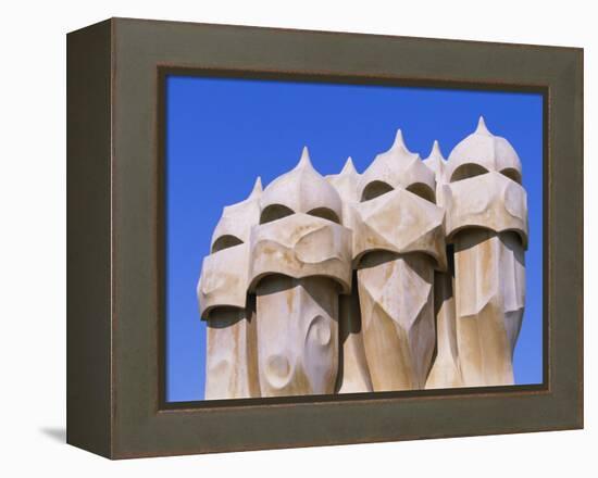 Gaudi Architecture, Casa Mila, La Pedrera House, Catalunya (Catalonia) (Cataluna), Spain-Gavin Hellier-Framed Premier Image Canvas