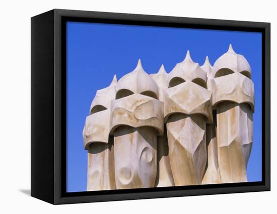 Gaudi Architecture, Casa Mila, La Pedrera House, Catalunya (Catalonia) (Cataluna), Spain-Gavin Hellier-Framed Premier Image Canvas