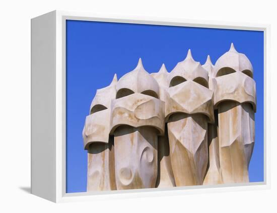 Gaudi Architecture, Casa Mila, La Pedrera House, Catalunya (Catalonia) (Cataluna), Spain-Gavin Hellier-Framed Premier Image Canvas