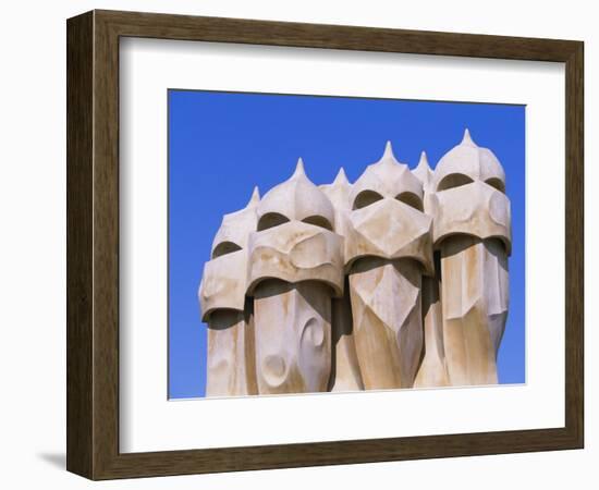 Gaudi Architecture, Casa Mila, La Pedrera House, Catalunya (Catalonia) (Cataluna), Spain-Gavin Hellier-Framed Premium Photographic Print