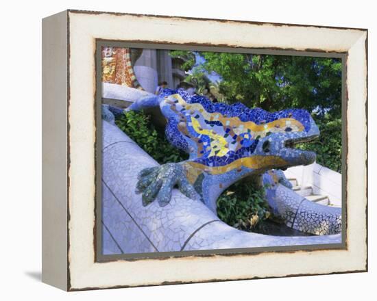 Gaudi Architecture, Parc Guell, Unesco World Heritage Site, Catalunya (Catalonia) (Cataluna), Spain-Gavin Hellier-Framed Premier Image Canvas