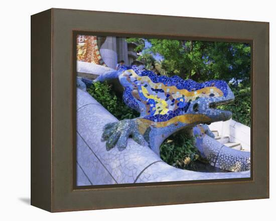 Gaudi Architecture, Parc Guell, Unesco World Heritage Site, Catalunya (Catalonia) (Cataluna), Spain-Gavin Hellier-Framed Premier Image Canvas