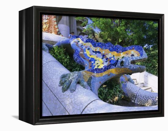 Gaudi Architecture, Parc Guell, Unesco World Heritage Site, Catalunya (Catalonia) (Cataluna), Spain-Gavin Hellier-Framed Premier Image Canvas