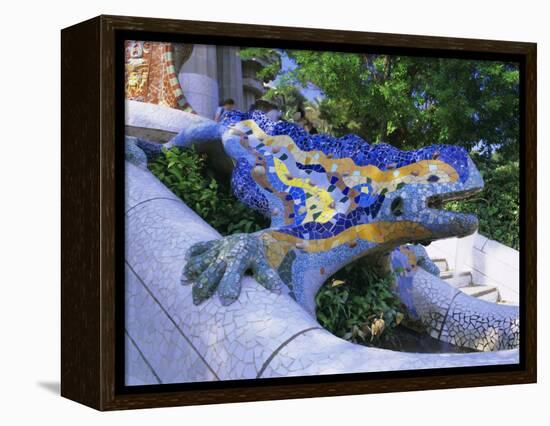 Gaudi Architecture, Parc Guell, Unesco World Heritage Site, Catalunya (Catalonia) (Cataluna), Spain-Gavin Hellier-Framed Premier Image Canvas