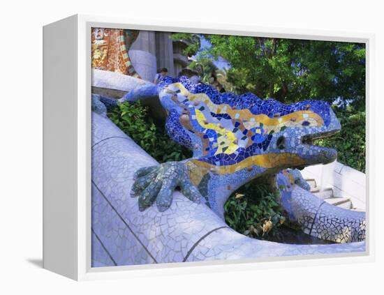 Gaudi Architecture, Parc Guell, Unesco World Heritage Site, Catalunya (Catalonia) (Cataluna), Spain-Gavin Hellier-Framed Premier Image Canvas