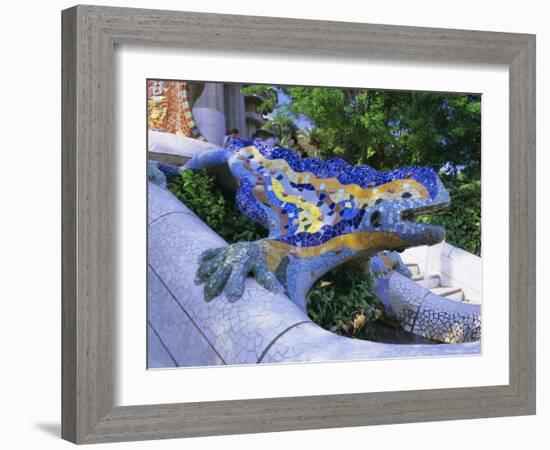 Gaudi Architecture, Parc Guell, Unesco World Heritage Site, Catalunya (Catalonia) (Cataluna), Spain-Gavin Hellier-Framed Photographic Print