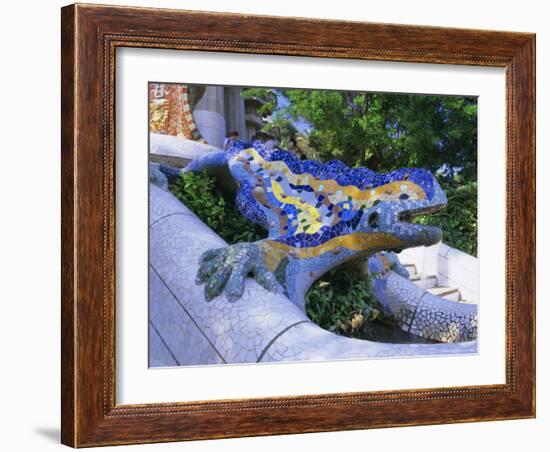 Gaudi Architecture, Parc Guell, Unesco World Heritage Site, Catalunya (Catalonia) (Cataluna), Spain-Gavin Hellier-Framed Photographic Print