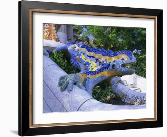 Gaudi Architecture, Parc Guell, Unesco World Heritage Site, Catalunya (Catalonia) (Cataluna), Spain-Gavin Hellier-Framed Photographic Print