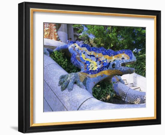 Gaudi Architecture, Parc Guell, Unesco World Heritage Site, Catalunya (Catalonia) (Cataluna), Spain-Gavin Hellier-Framed Photographic Print