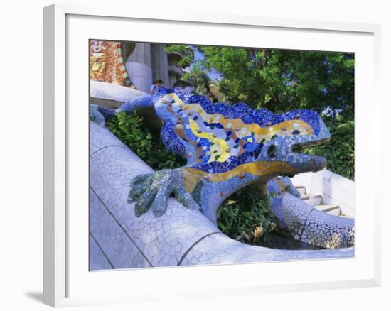 Gaudi Architecture, Parc Guell, Unesco World Heritage Site, Catalunya (Catalonia) (Cataluna), Spain-Gavin Hellier-Framed Photographic Print