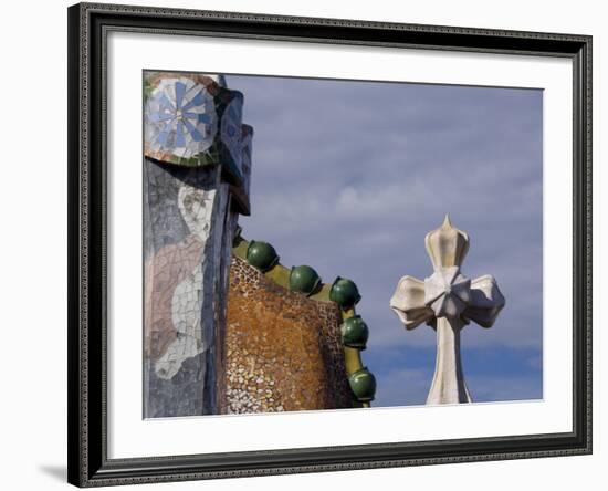 Gaudi Chimney Sturctures, Casa Batllo, Barcelona, Catalonia, Spain-Cindy Miller Hopkins-Framed Photographic Print