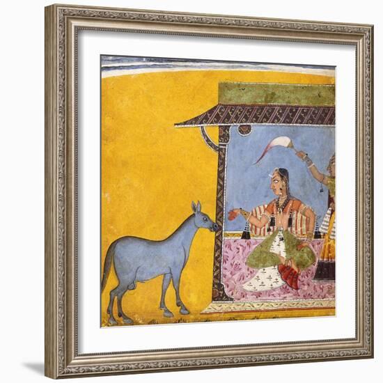 Gaudi Ragini, Wife of Sri Raga, C.1690-5 (Gouache with Gold and Silver Paint on Paper)-null-Framed Giclee Print