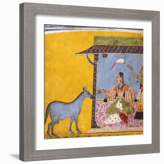 Gaudi Ragini, Wife of Sri Raga, C.1690-5 (Gouache with Gold and Silver Paint on Paper)-null-Framed Giclee Print