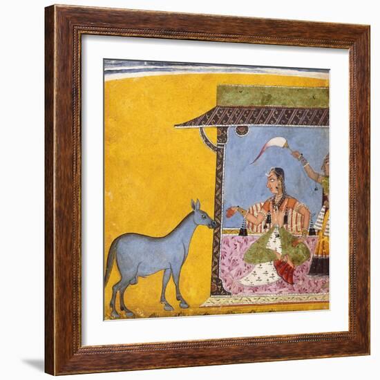 Gaudi Ragini, Wife of Sri Raga, C.1690-5 (Gouache with Gold and Silver Paint on Paper)-null-Framed Giclee Print
