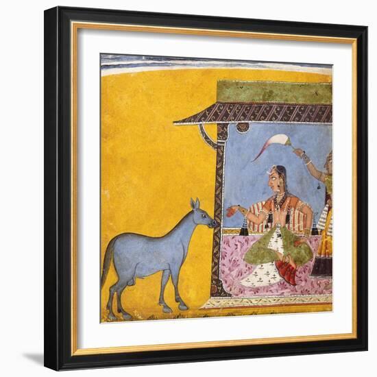 Gaudi Ragini, Wife of Sri Raga, C.1690-5 (Gouache with Gold and Silver Paint on Paper)-null-Framed Giclee Print