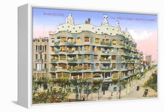 Gaudi's Casa Mila, Barcelona-null-Framed Stretched Canvas