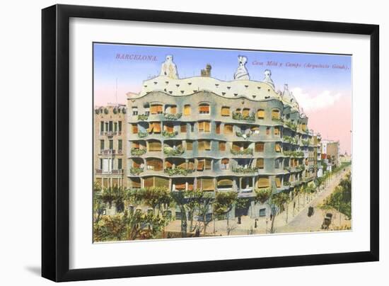 Gaudi's Casa Mila, Barcelona-null-Framed Art Print