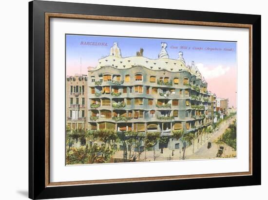 Gaudi's Casa Mila, Barcelona-null-Framed Art Print