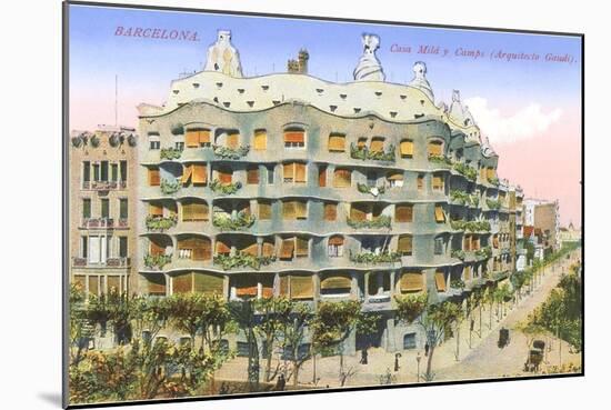 Gaudi's Casa Mila, Barcelona-null-Mounted Art Print