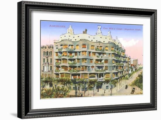 Gaudi's Casa Mila, Barcelona-null-Framed Art Print