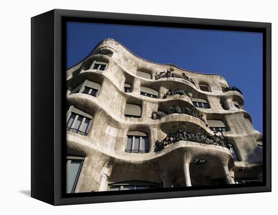 Gaudi's Casa Mila (La Pedrera), Unesco World Heritage Site, Barcelona, Catalonia, Spain-Michael Jenner-Framed Premier Image Canvas