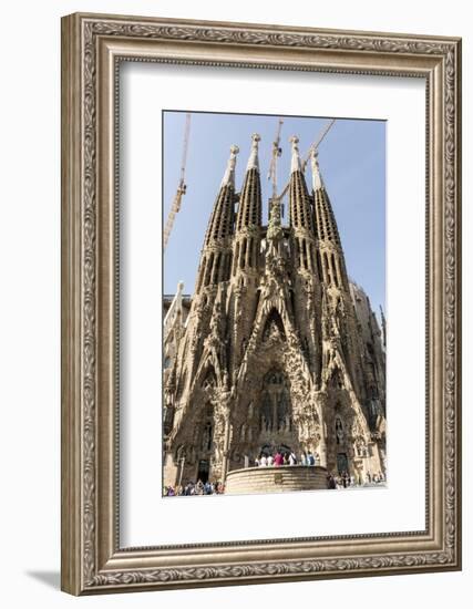 Gaudi's Cathedral of La Sagrada Familia, still under construction, UNESCO World Heritage Site, Barc-Tony Waltham-Framed Photographic Print