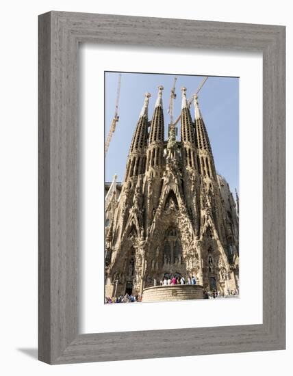 Gaudi's Cathedral of La Sagrada Familia, still under construction, UNESCO World Heritage Site, Barc-Tony Waltham-Framed Photographic Print