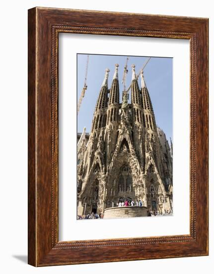 Gaudi's Cathedral of La Sagrada Familia, still under construction, UNESCO World Heritage Site, Barc-Tony Waltham-Framed Photographic Print