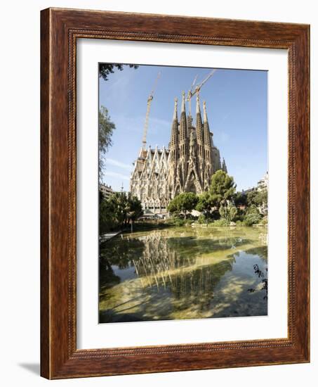 Gaudi's Cathedral of La Sagrada Familia, still under construction, UNESCO World Heritage Site, Barc-Tony Waltham-Framed Photographic Print