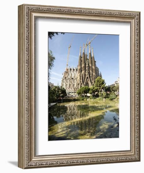 Gaudi's Cathedral of La Sagrada Familia, still under construction, UNESCO World Heritage Site, Barc-Tony Waltham-Framed Photographic Print