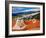 Gaudi - type mosaic seat omn a viewing point above Competa, Malaga Province. Andalucia, Spain-Panoramic Images-Framed Photographic Print