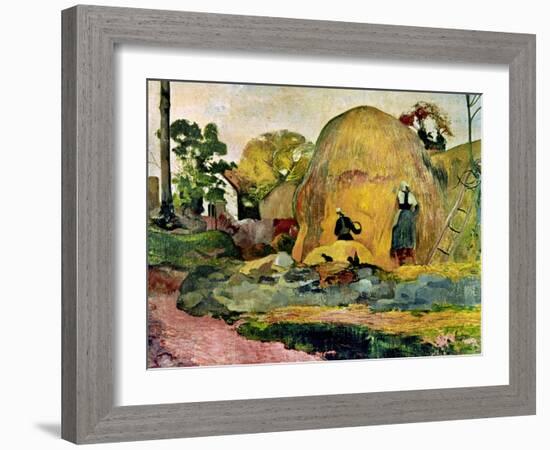 Gauguin: Haystacks, 1889-Paul Gauguin-Framed Giclee Print