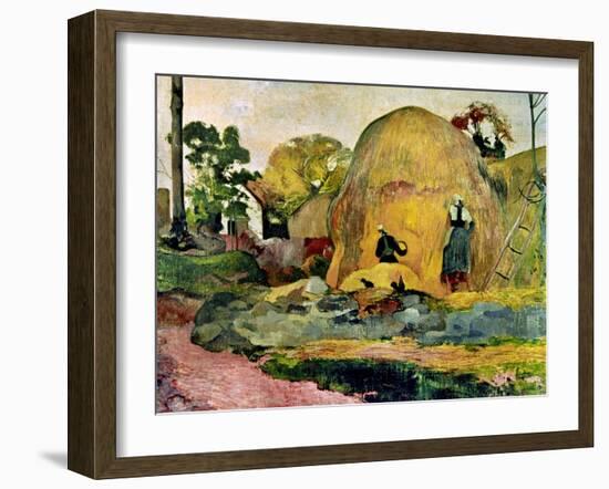 Gauguin: Haystacks, 1889-Paul Gauguin-Framed Giclee Print