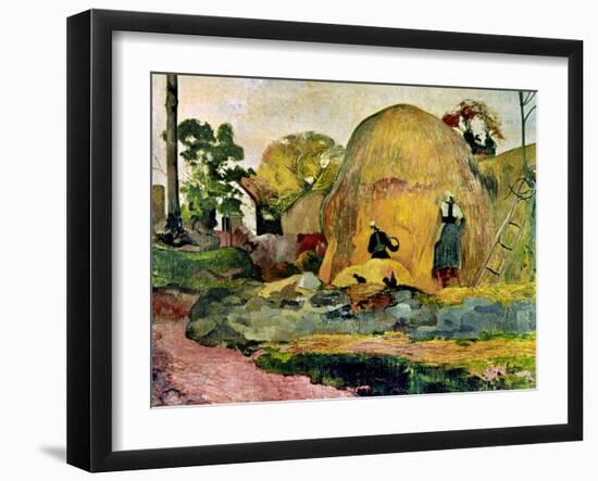 Gauguin: Haystacks, 1889-Paul Gauguin-Framed Giclee Print