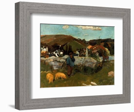 Gauguin: Swineherd, 1888-Paul Gauguin-Framed Giclee Print