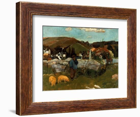 Gauguin: Swineherd, 1888-Paul Gauguin-Framed Giclee Print