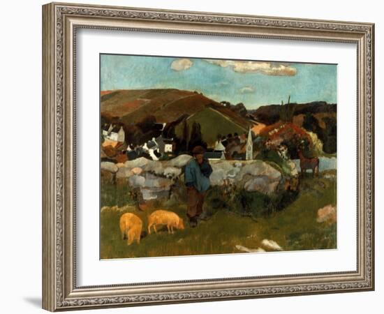 Gauguin: Swineherd, 1888-Paul Gauguin-Framed Giclee Print