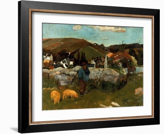 Gauguin: Swineherd, 1888-Paul Gauguin-Framed Giclee Print