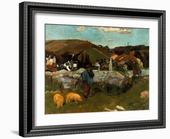 Gauguin: Swineherd, 1888-Paul Gauguin-Framed Giclee Print