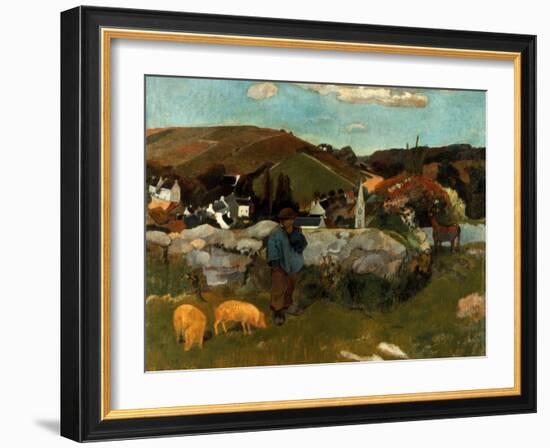 Gauguin: Swineherd, 1888-Paul Gauguin-Framed Giclee Print