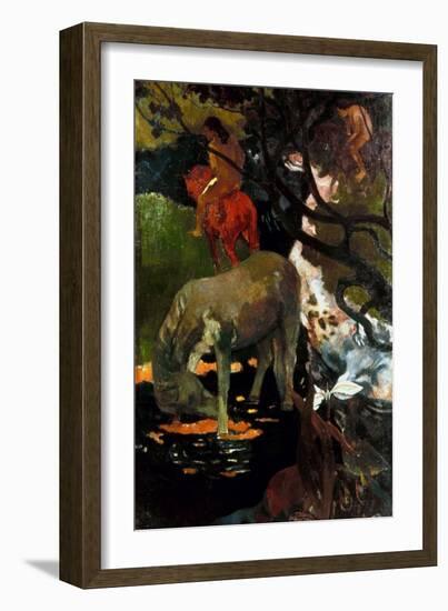 Gauguin: White Horse, 1898-Paul Gauguin-Framed Giclee Print