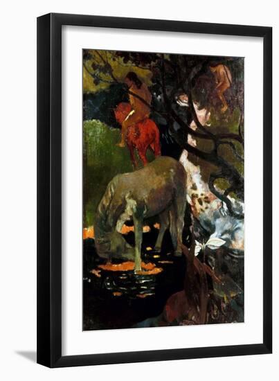 Gauguin: White Horse, 1898-Paul Gauguin-Framed Giclee Print