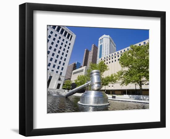 Gavel Sculpture Outside the Ohio Judicial Center, Columbus, Ohio, United States of America, North A-Richard Cummins-Framed Photographic Print