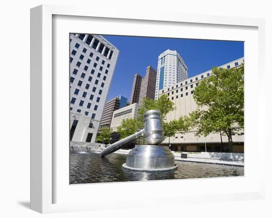 Gavel Sculpture Outside the Ohio Judicial Center, Columbus, Ohio, United States of America, North A-Richard Cummins-Framed Photographic Print