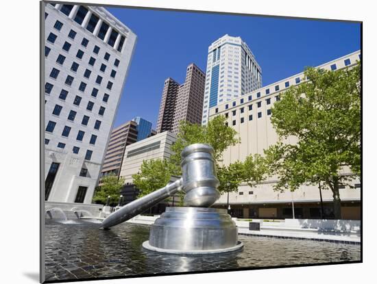 Gavel Sculpture Outside the Ohio Judicial Center, Columbus, Ohio, United States of America, North A-Richard Cummins-Mounted Photographic Print