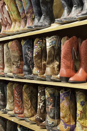 Cowboy Boots Lining the Shelves, Austin, Texas, United States of America,  North America' Photographic Print - Gavin | Art.com