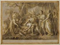 Achilles Lamenting the Death of Patroclus, 1760-63 (Pen and Ink and Wash on Paper)-Gavin Hamilton-Framed Giclee Print