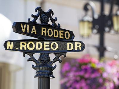 Street Sign, Rodeo Drive, Beverly Hills, Los Angeles, California, Usa'  Photographic Print - Wendy Connett